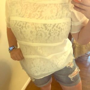 City Chic Curvy White Lace Top size 14 XS plus